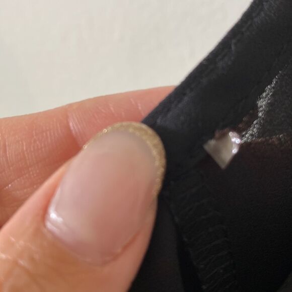 EUC Guess Black Gold Chain Strap Black Slinky Camisole Top - Picture 5 of 11